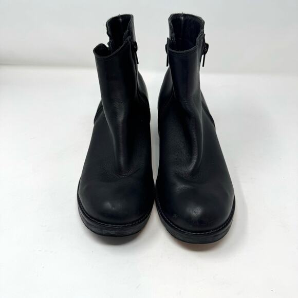 NAOT Black Leather Moto Boots Womens 39 8 Zip Up Biker Goth Grunge Y2K Gothic - Picture 2 of 11